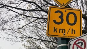 City of Vancouver road sign advising 30 km/h speed limit
